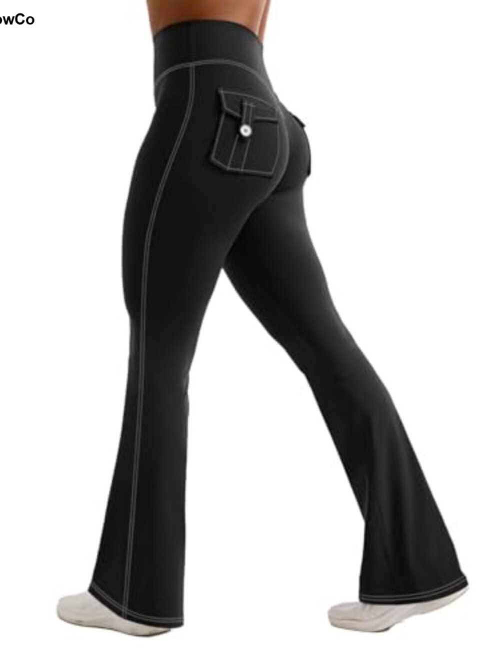 High Waist Flared Leggings Butt Lifting Cargo Pockets Yoga Pants